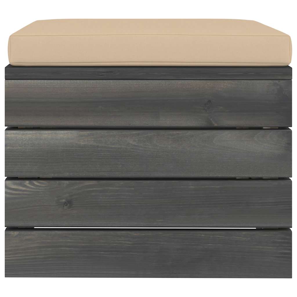 Set Divani da Giardino su Pallet 5 pz con Cuscini Massello Pino