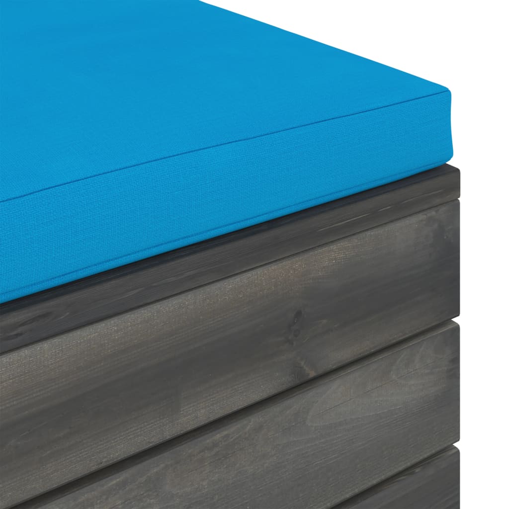 Set Divani da Giardino su Pallet 5 pz con Cuscini Massello Pino