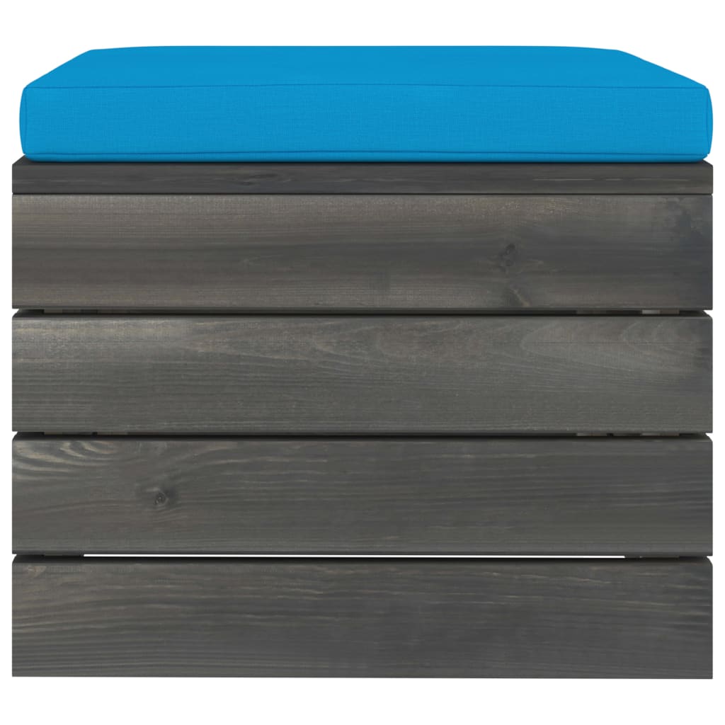 Set Divani da Giardino su Pallet 5 pz con Cuscini Massello Pino