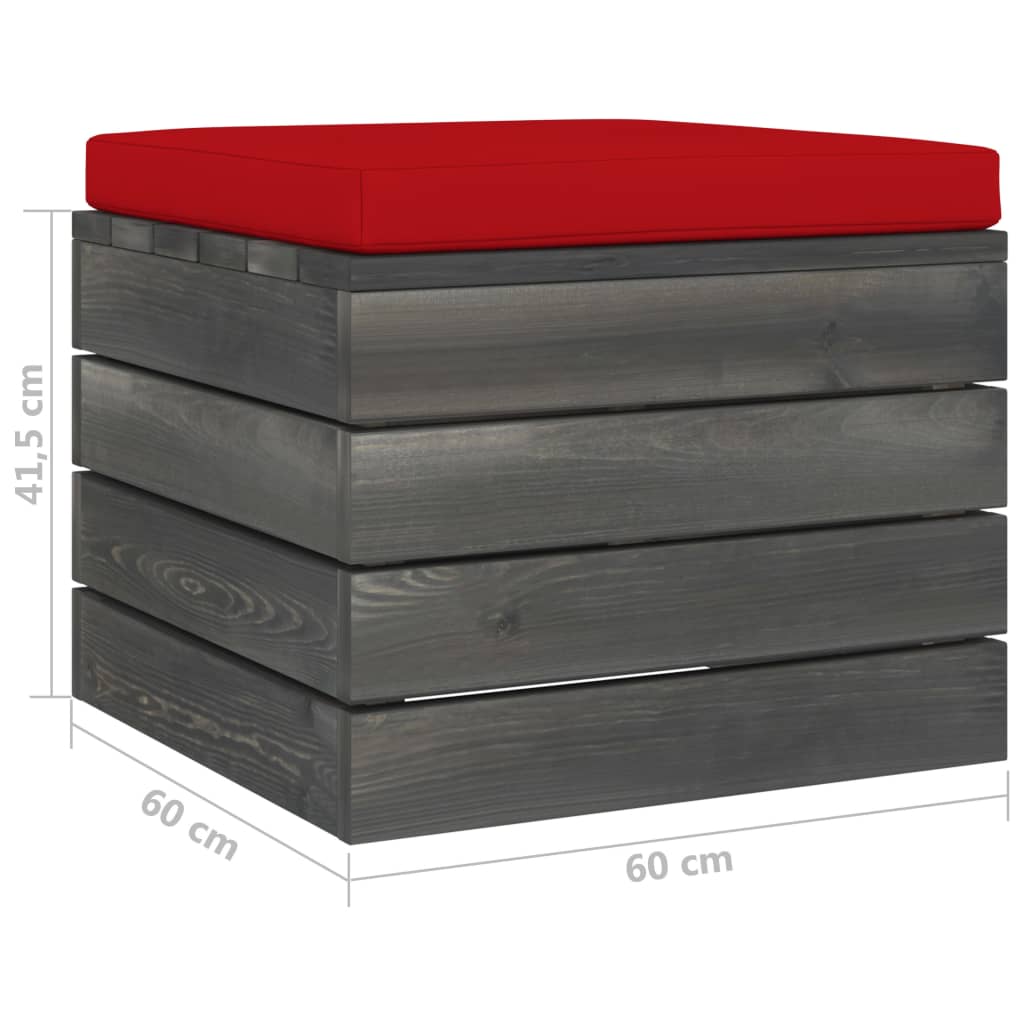 Set Divani da Giardino su Pallet 5 pz con Cuscini Massello Pino