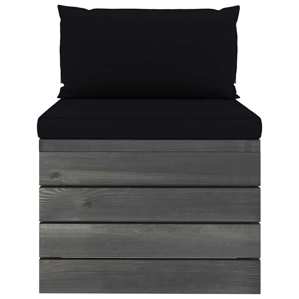 Set Divani da Giardino su Pallet 5 pz con Cuscini Massello Pino