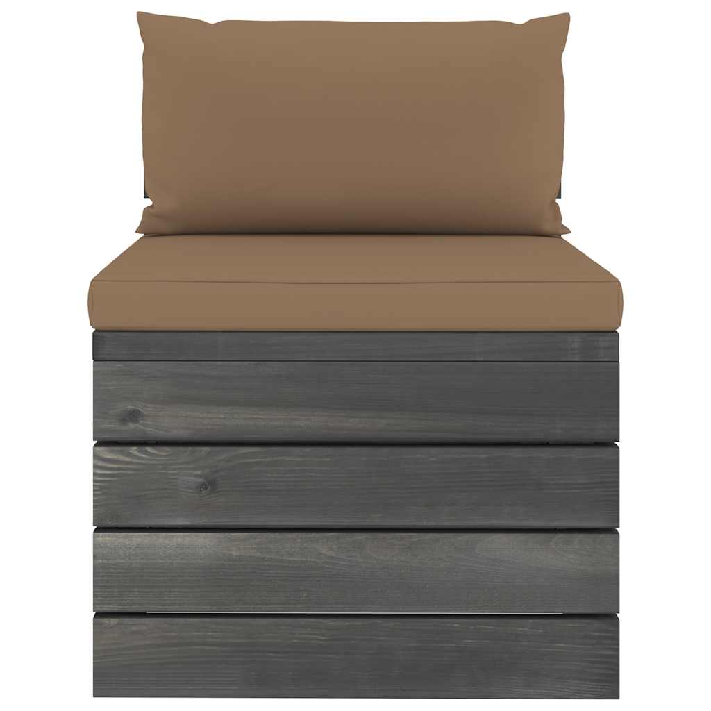 Set Divani da Giardino su Pallet 5 pz con Cuscini Massello Pino