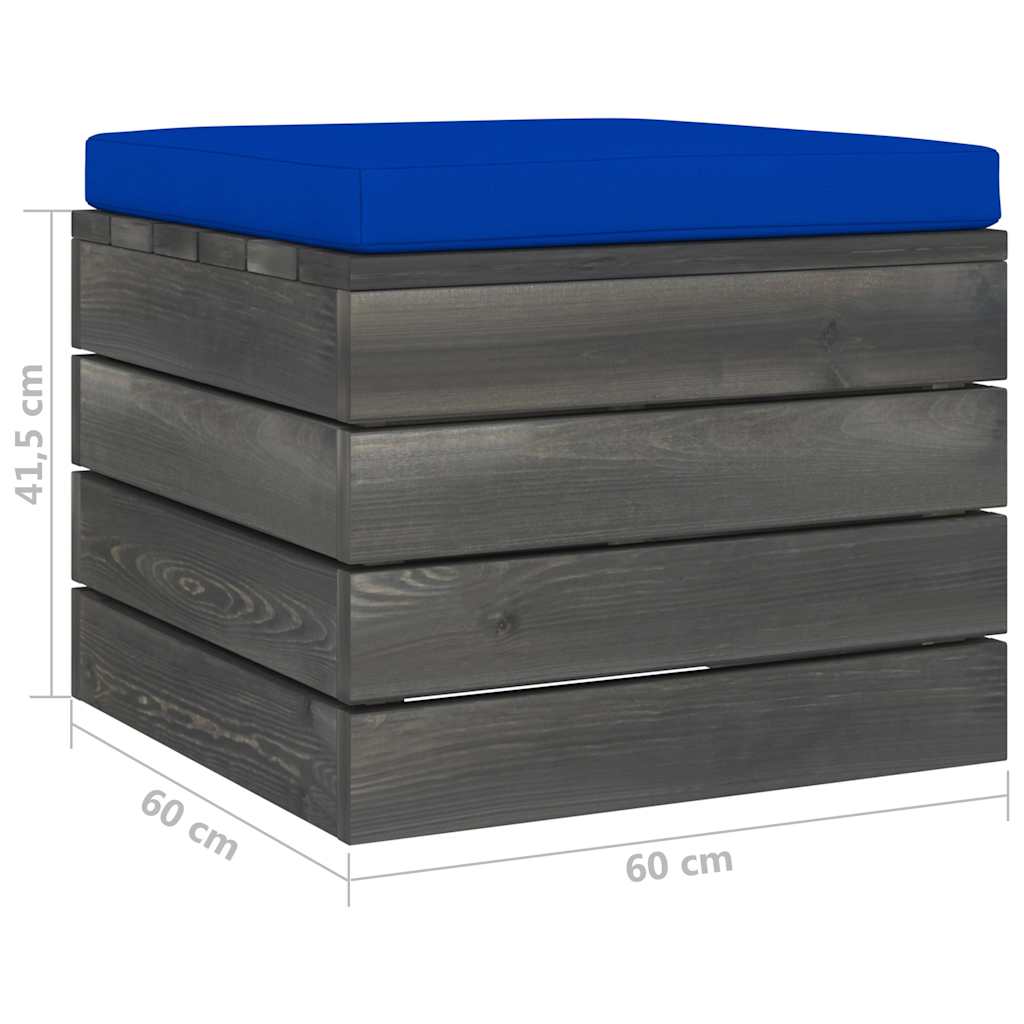 Set Divani da Giardino su Pallet 5 pz con Cuscini Massello Pino