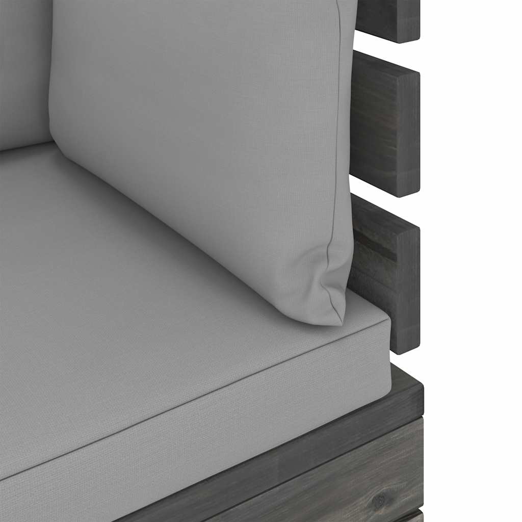 Set Divani da Giardino su Pallet 5 pz con Cuscini Massello Pino