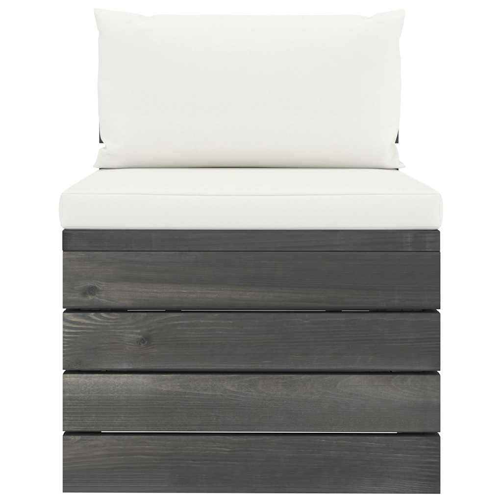 Set Divani da Giardino su Pallet 5 pz con Cuscini Massello Pino