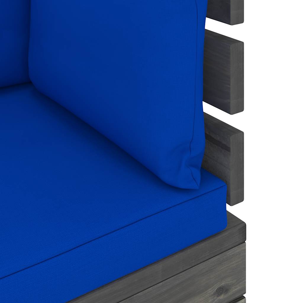 Set Divani da Giardino su Pallet 5 pz con Cuscini Massello Pino