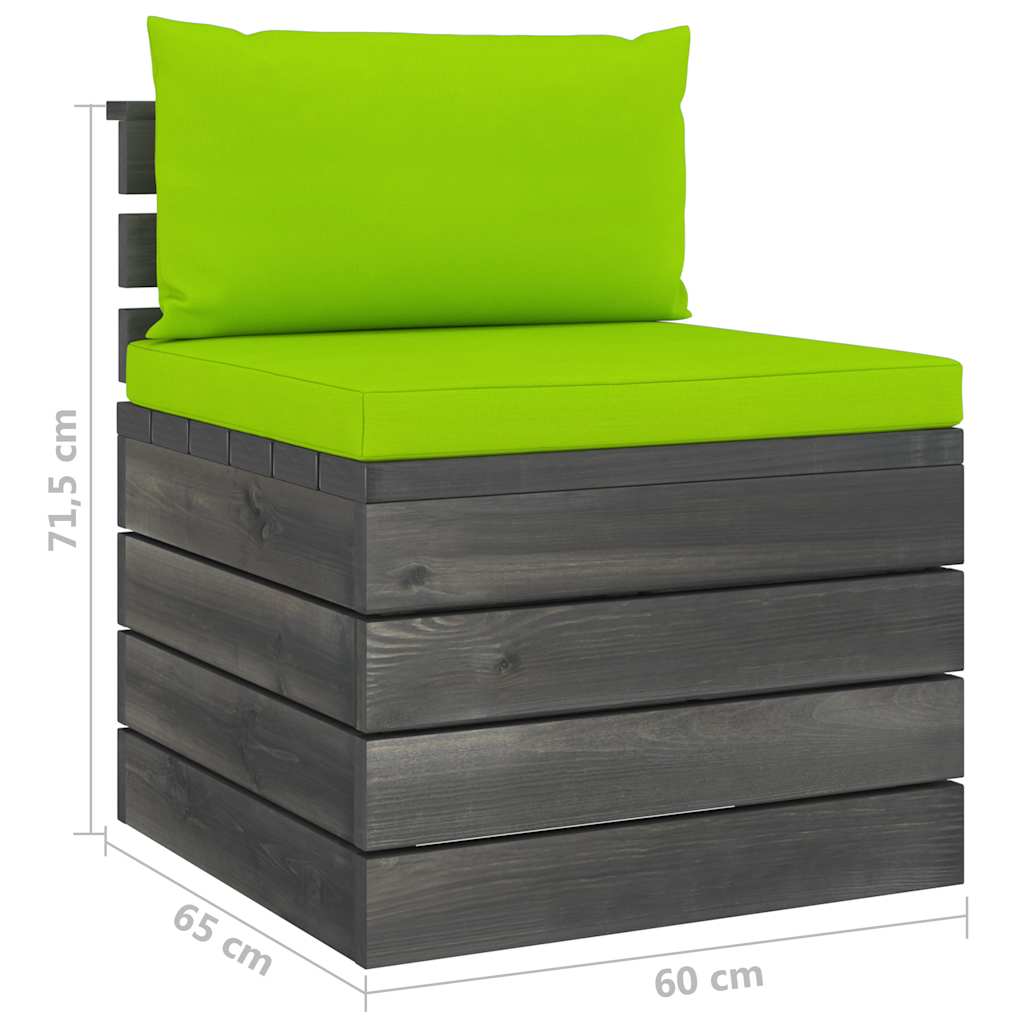 Set Divani da Giardino su Pallet 5 pz con Cuscini Massello Pino