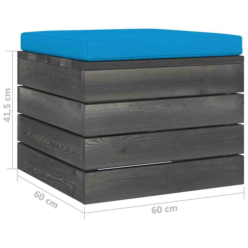 Set Divani da Giardino su Pallet 6 pz con Cuscini Massello Pino