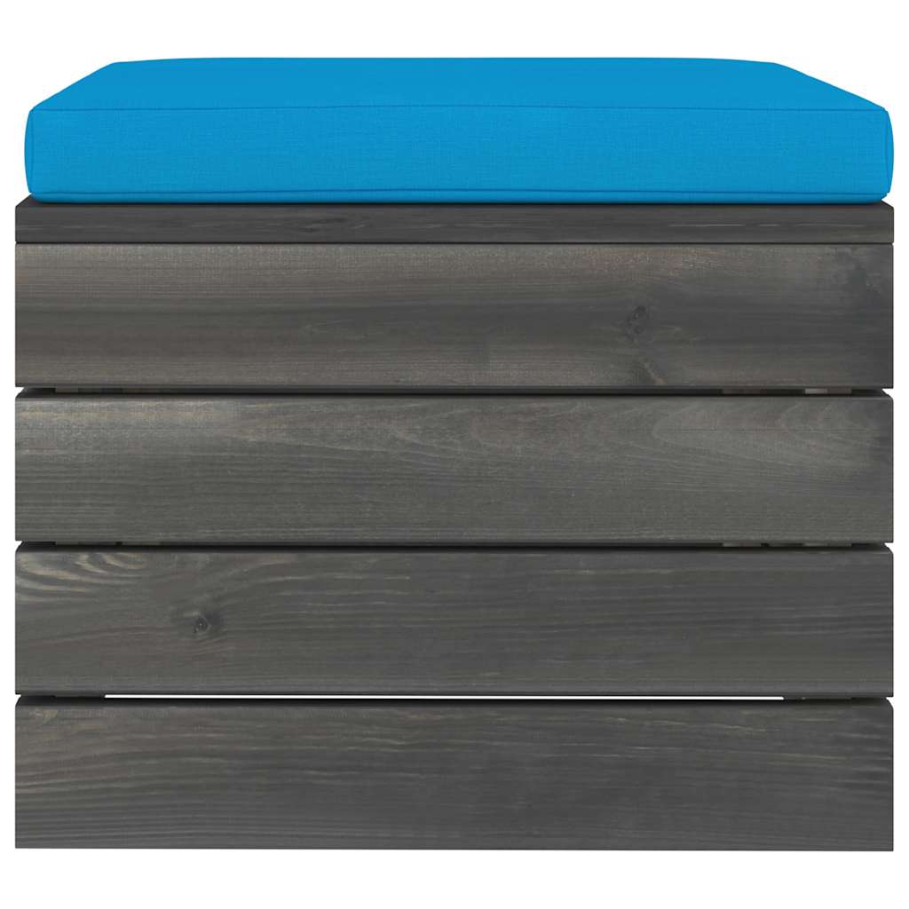 Set Divani da Giardino su Pallet 6 pz con Cuscini Massello Pino