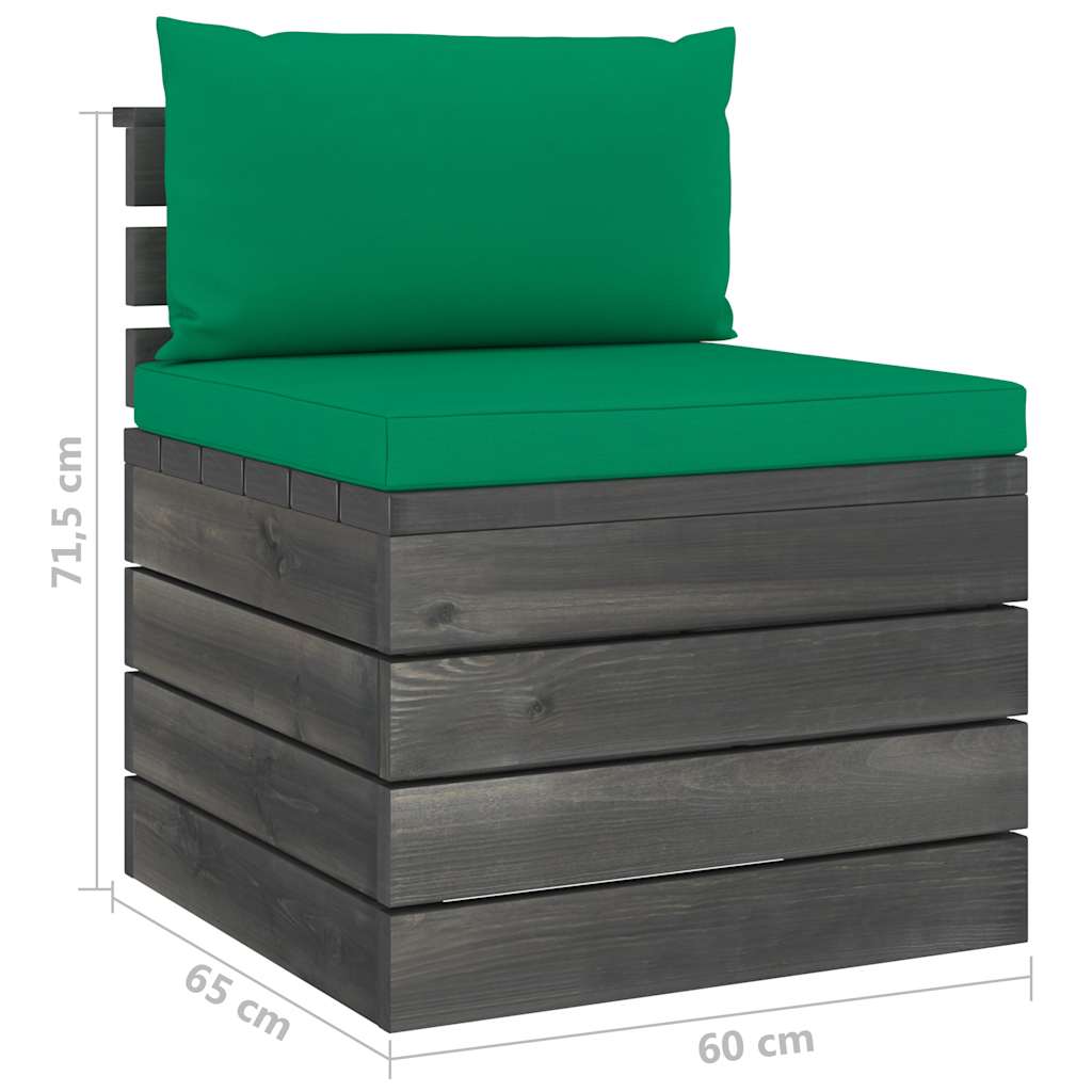 Set Divani da Giardino su Pallet 6 pz con Cuscini Massello Pino