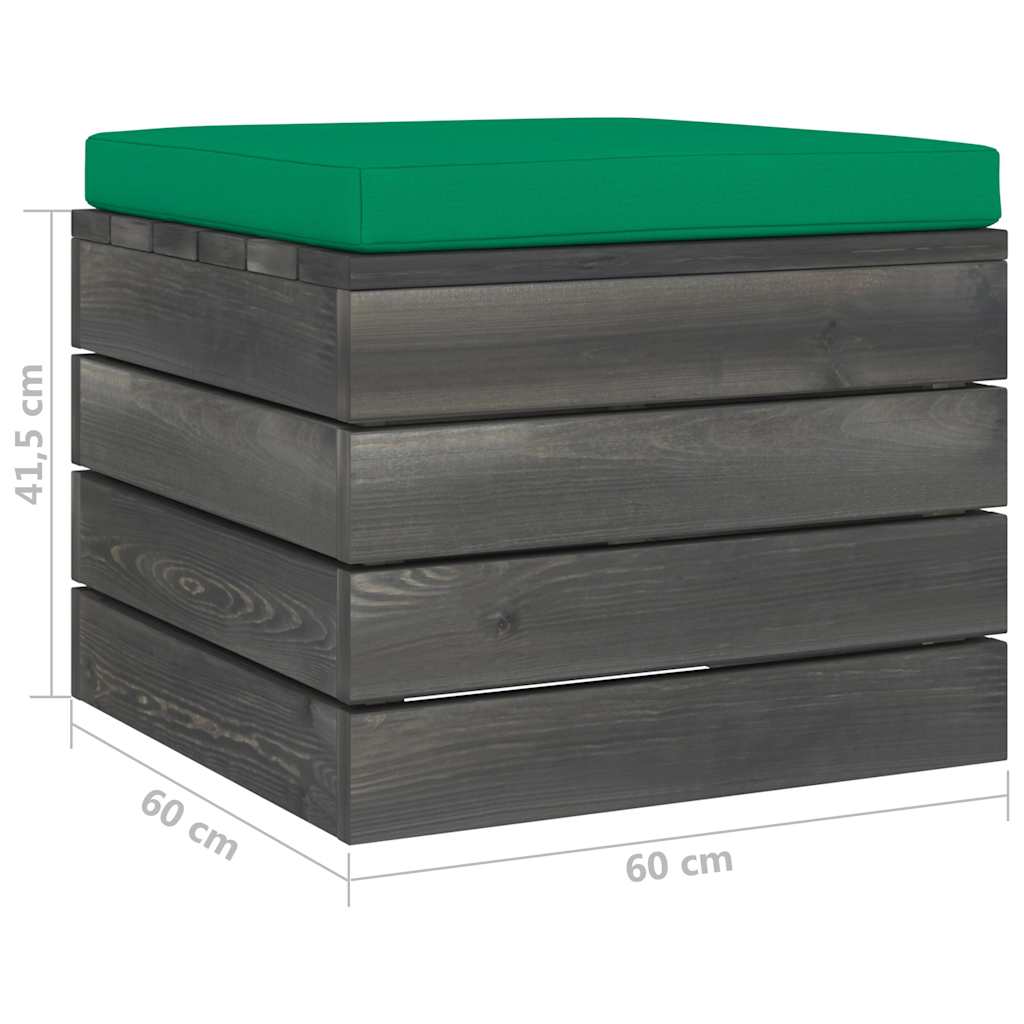 Set Divani da Giardino su Pallet 6 pz con Cuscini Massello Pino