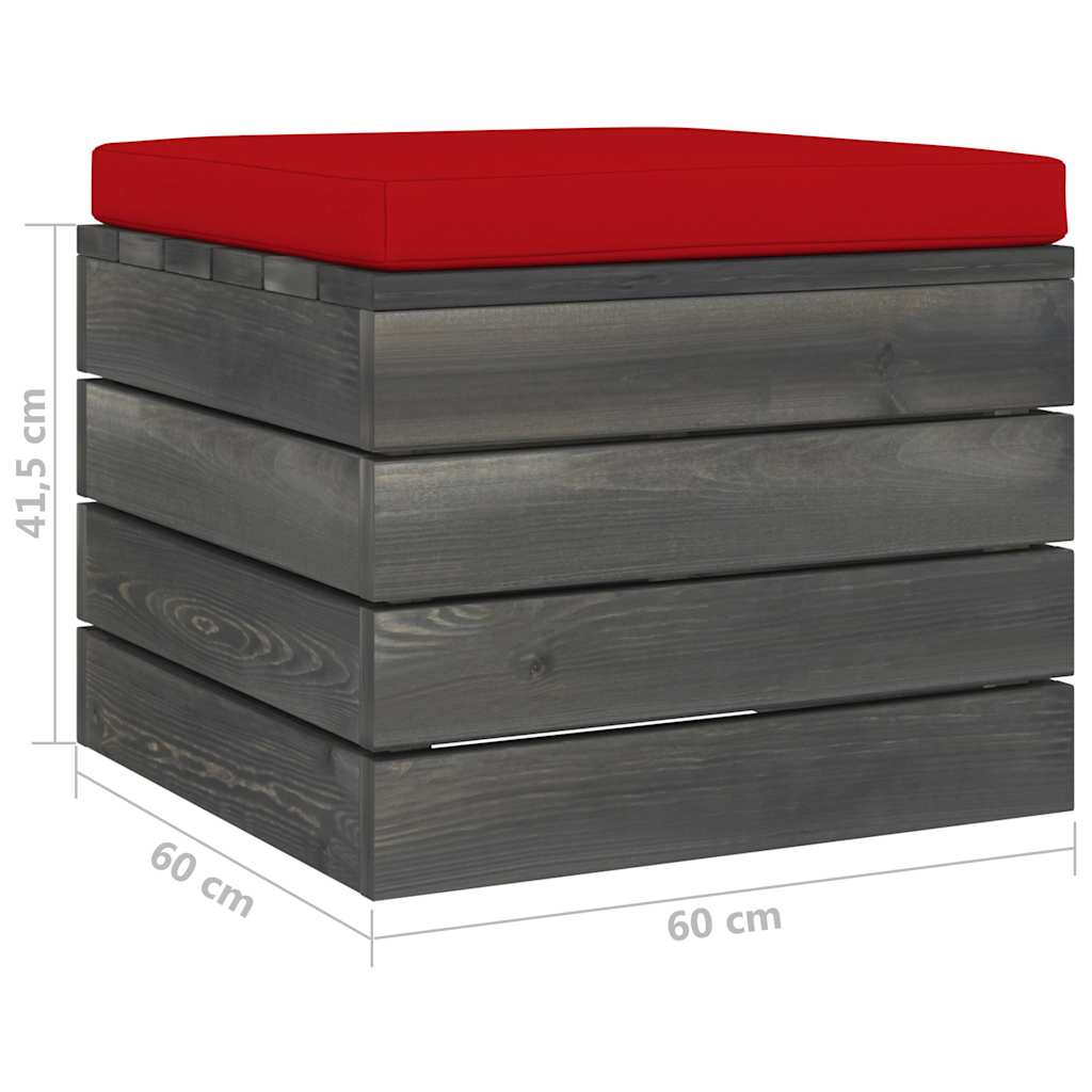 Set Divani da Giardino su Pallet 6 pz con Cuscini Massello Pino