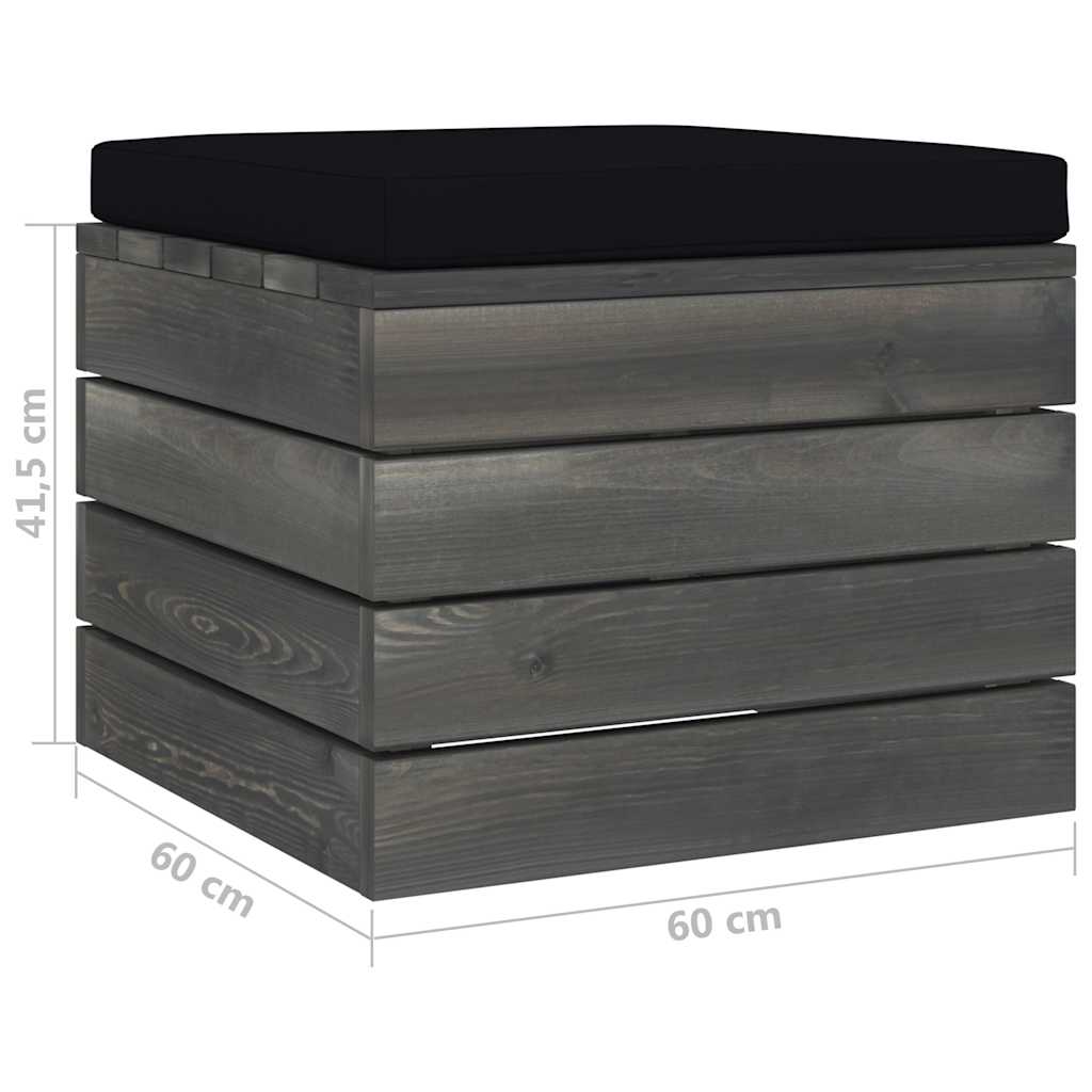 Set Divani da Giardino su Pallet 6 pz con Cuscini Massello Pino