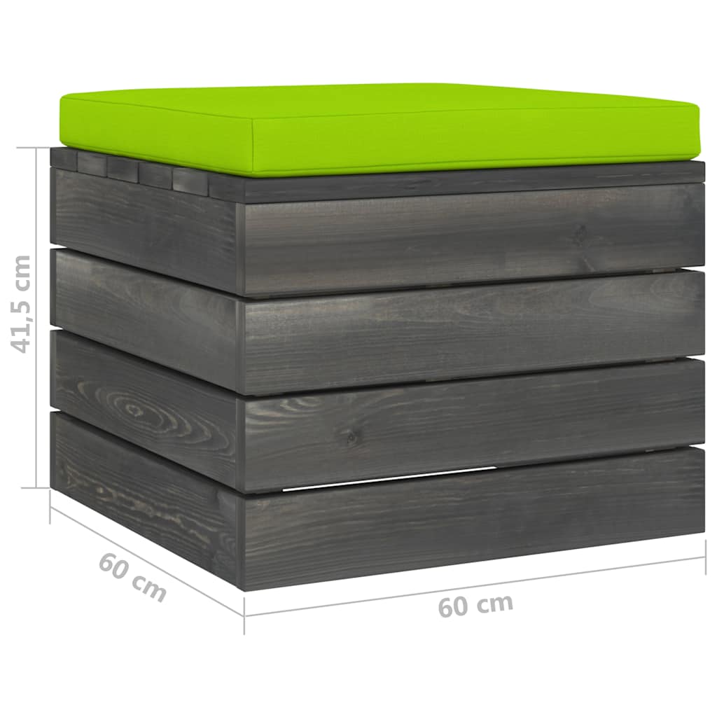 Set Divani da Giardino su Pallet 6 pz con Cuscini Massello Pino