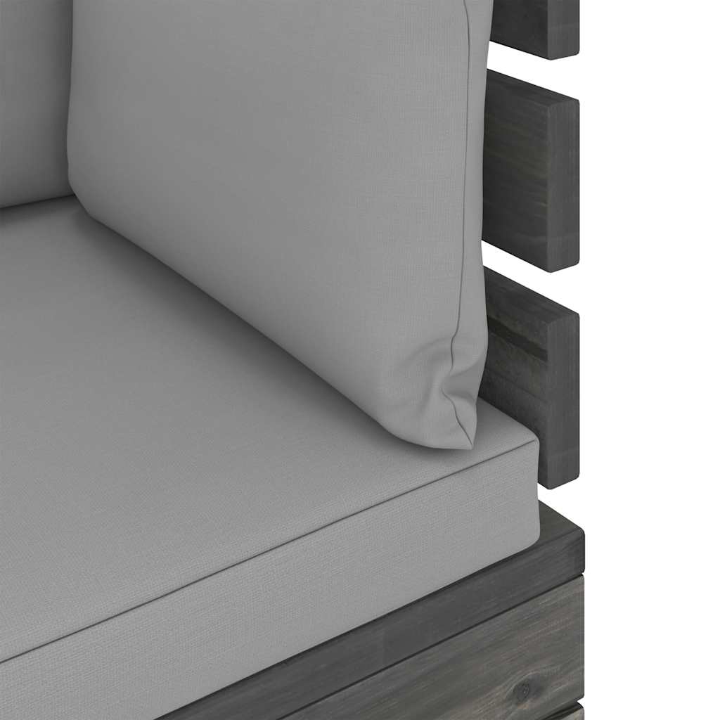 Set Divani da Giardino su Pallet 6 pz con Cuscini Massello Pino