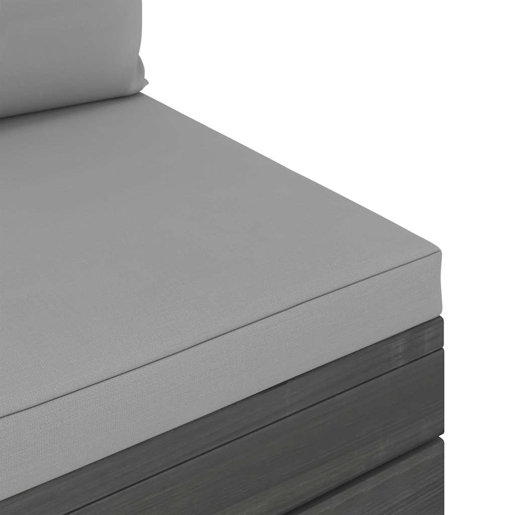 Set Divani da Giardino su Pallet 6 pz con Cuscini Massello Pino