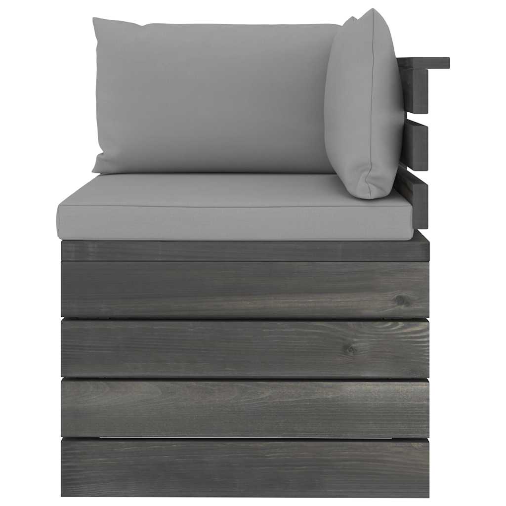Set Divani da Giardino su Pallet 6 pz con Cuscini Massello Pino