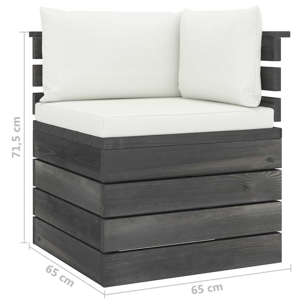 Set Divani da Giardino su Pallet 6 pz con Cuscini Massello Pino