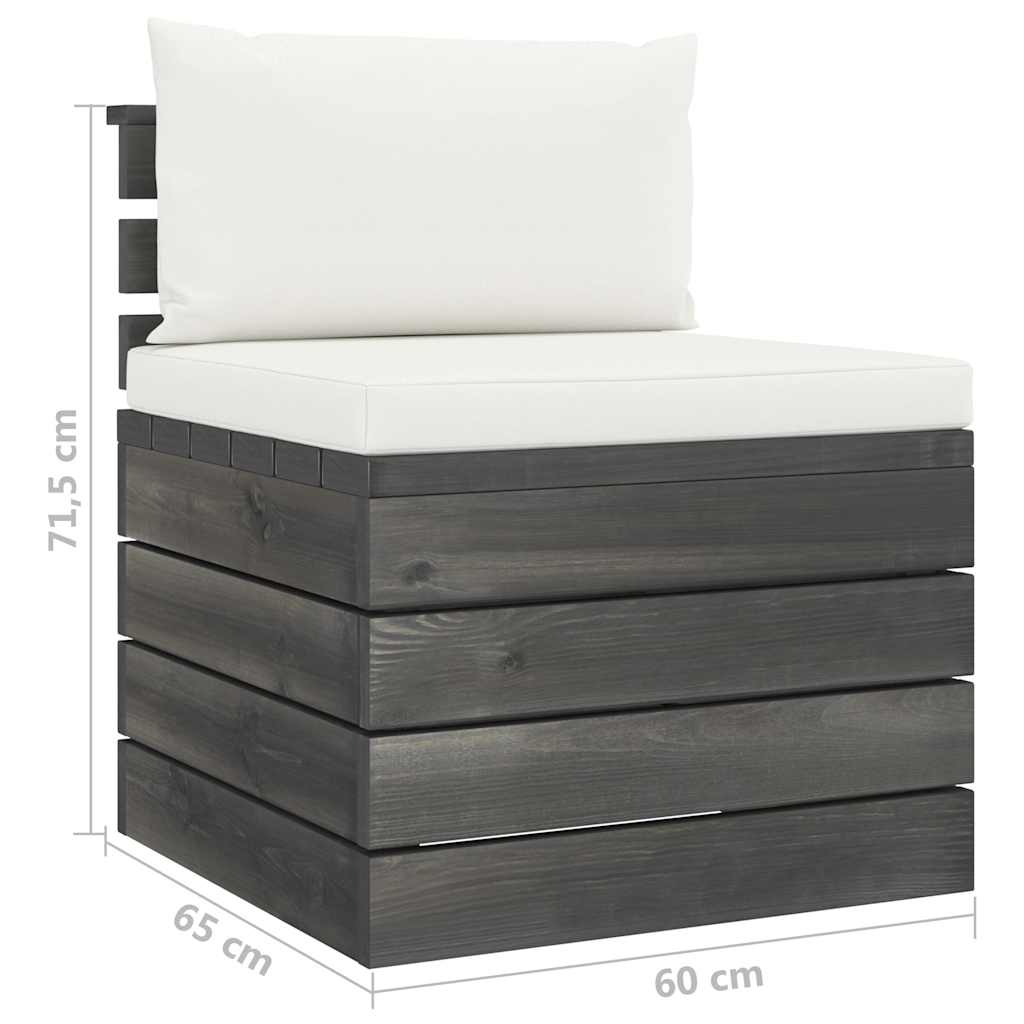 Set Divani da Giardino su Pallet 6 pz con Cuscini Massello Pino