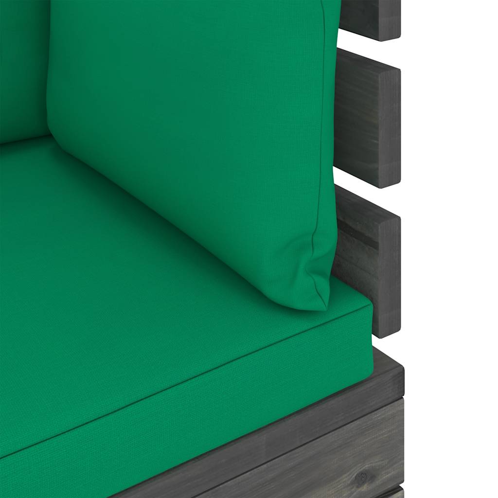 Set Divani da Giardino su Pallet 6 pz con Cuscini Massello Pino