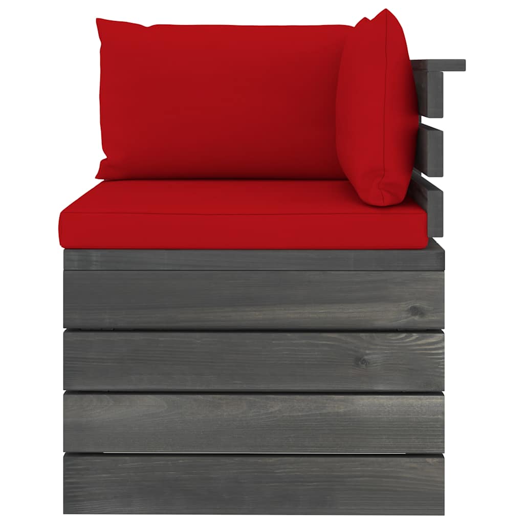 Set Divani da Giardino su Pallet 6 pz con Cuscini Massello Pino