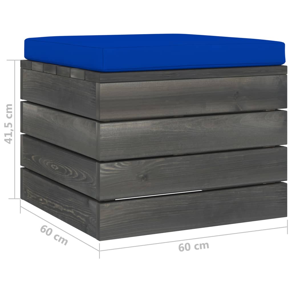 Set Divani da Giardino su Pallet 6 pz con Cuscini Massello Pino