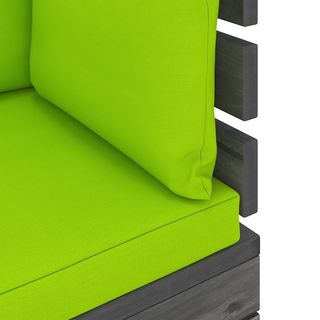 Set Divani da Giardino su Pallet 6 pz con Cuscini Massello Pino