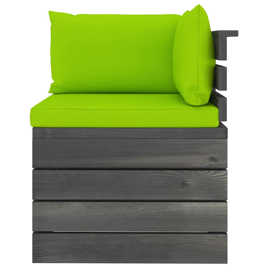 Set Divani da Giardino su Pallet 6 pz con Cuscini Massello Pino