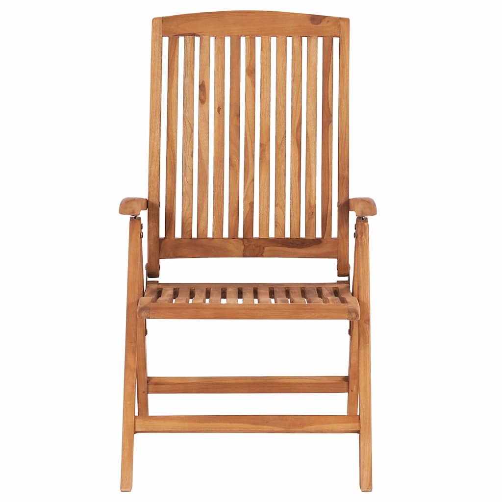 Sedie pieghevoli, 2 pezzi, con cuscini blu, in legno massello di teak.