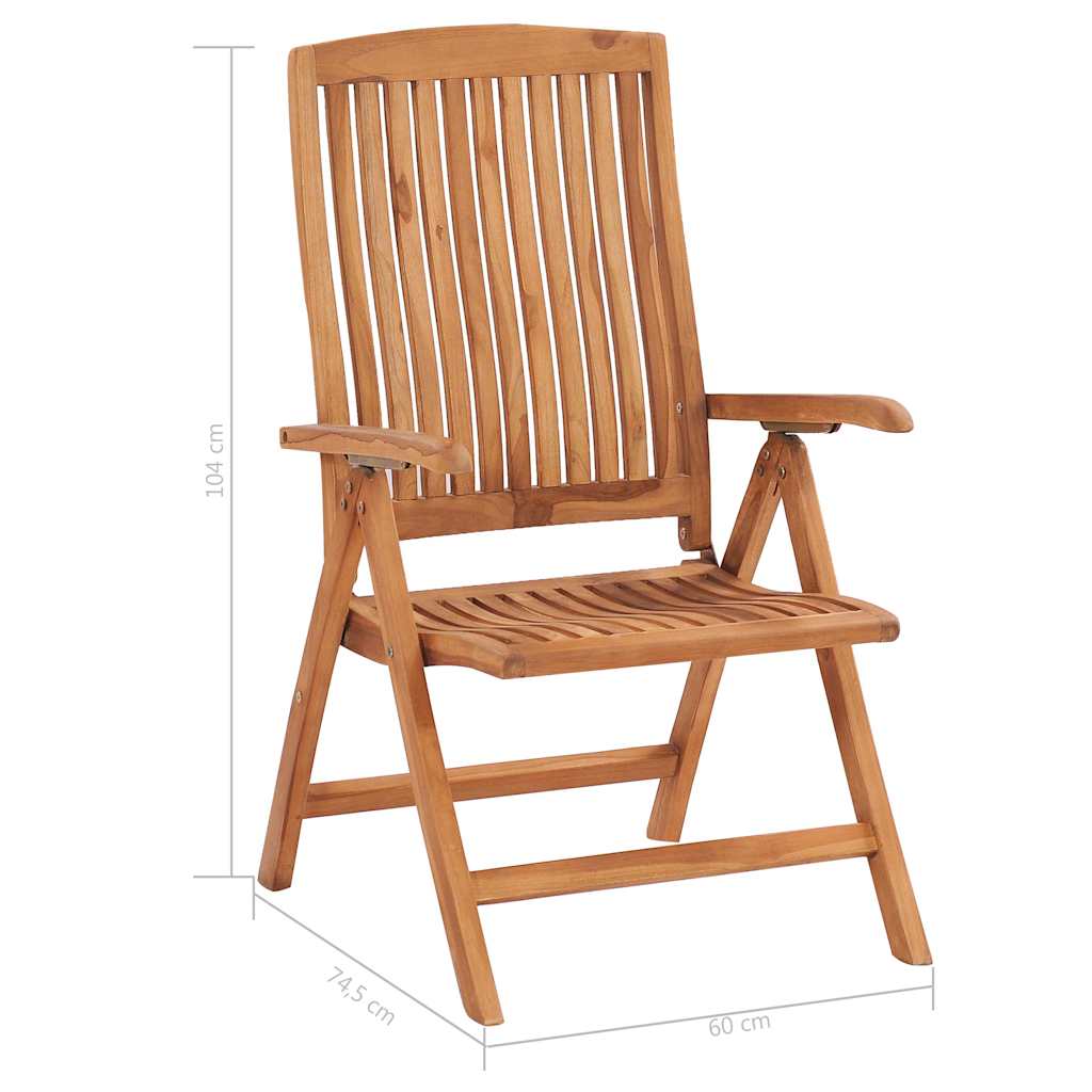 Sedie pieghevoli, 2 pezzi, con cuscini blu royal, in legno massello di teak.