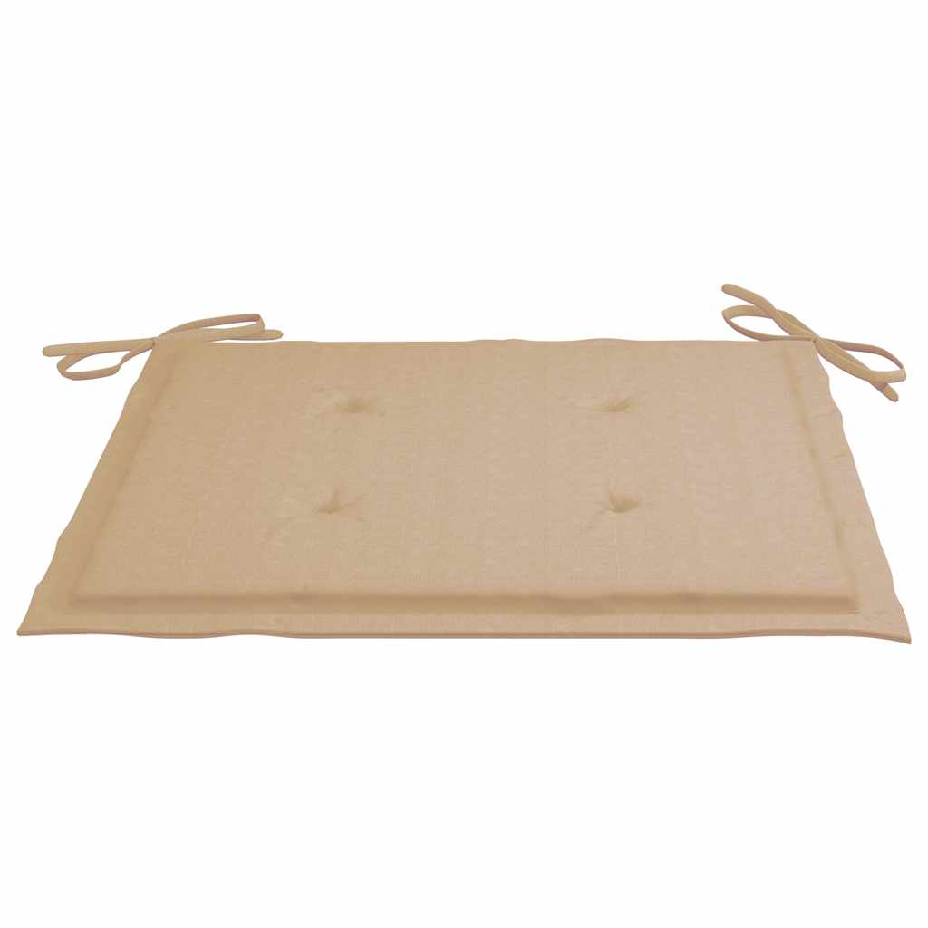 Sedie Pieghevoli con Cuscini Beige 6pz Legno Massello di Teak