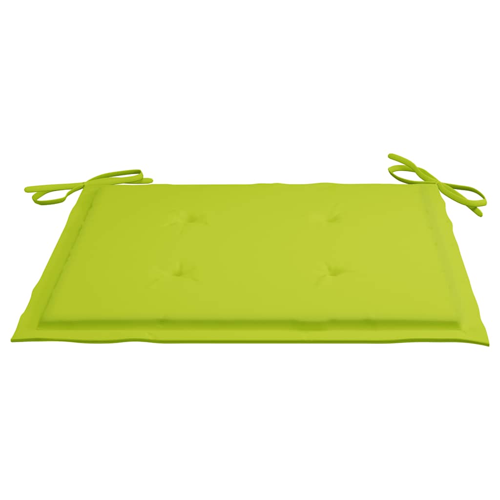 Sedie Pieghevoli con Cuscini Verde Chiaro 6pz Massello di Teak