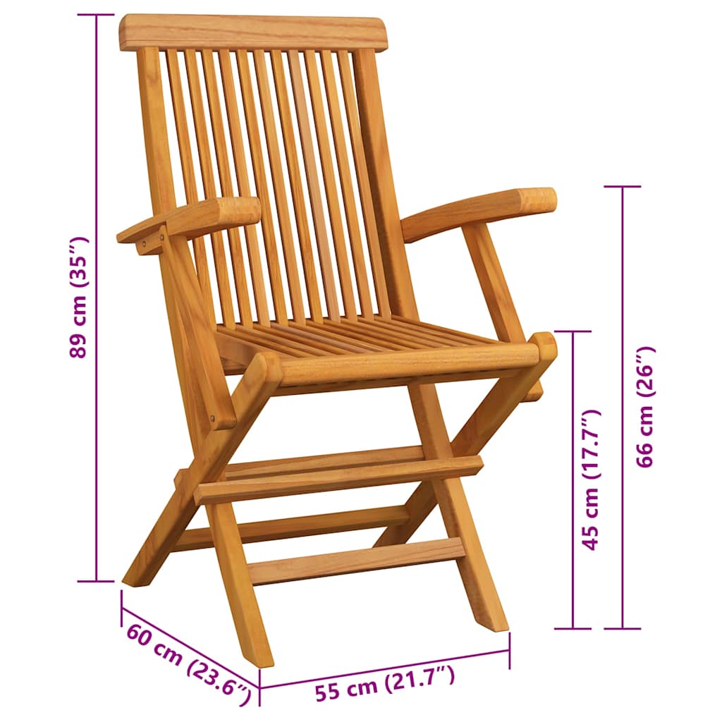 Sedie Pieghevoli con Cuscini Verde Chiaro 6pz Massello di Teak