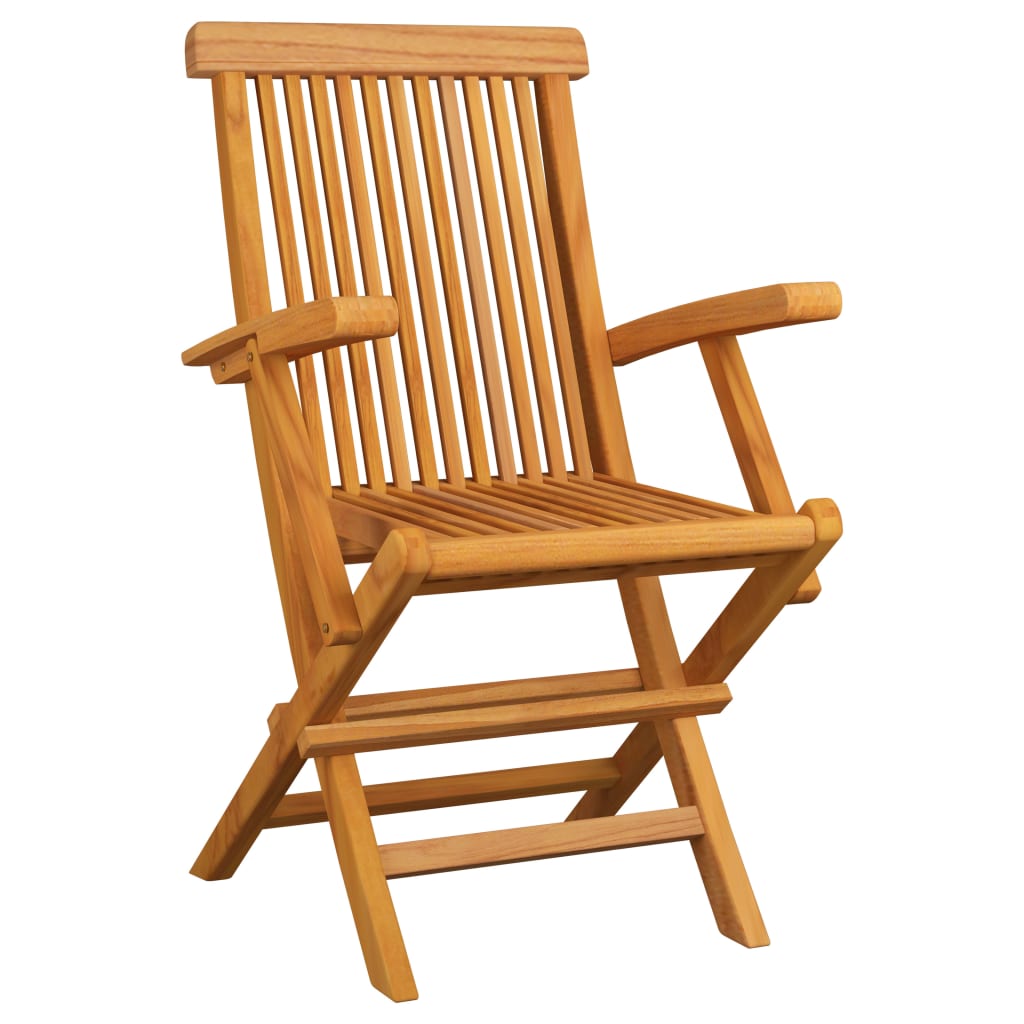 Sedie Pieghevoli Cuscini Motivo Quadri Rosso 6pz Massello Teak