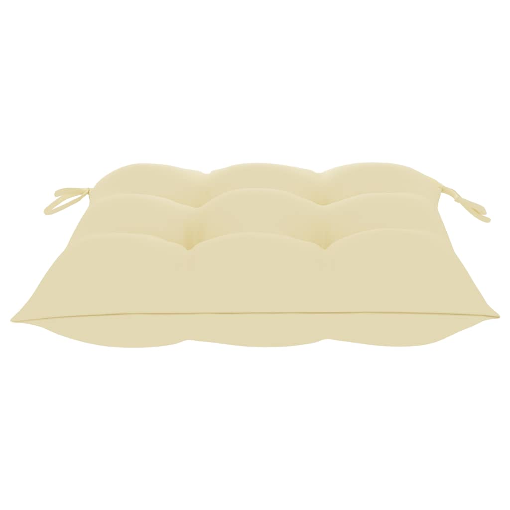 Sedie Pieghevoli 6pz con Cuscini Bianco Crema Massello di Teak