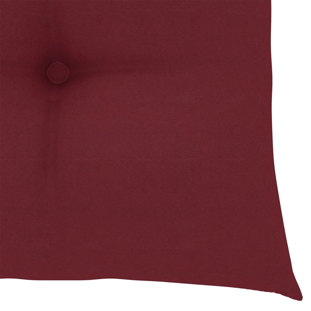 Sedie Pieghevoli con Cuscini Rosso Vino 6pz Legno Massello Teak