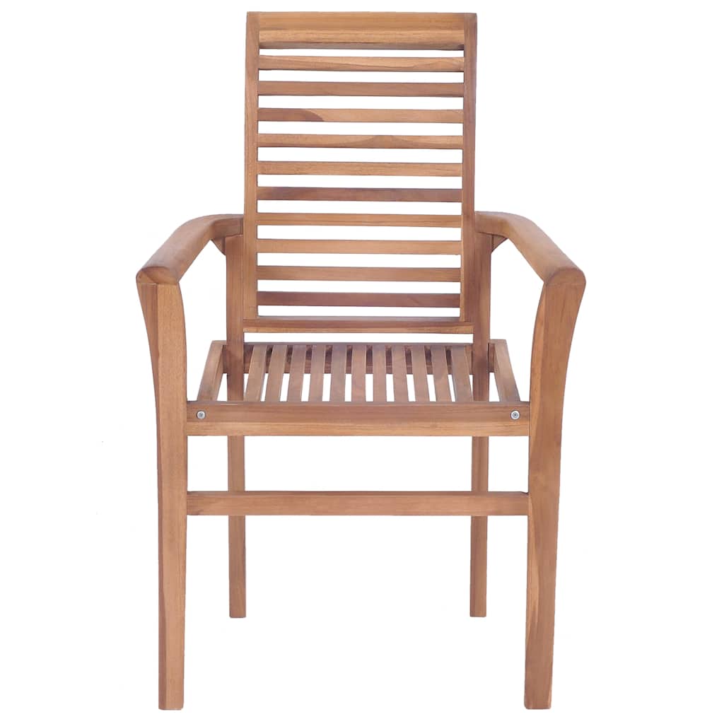 Sedie da Pranzo 4 pz con Cuscini Talpa in Massello di Teak