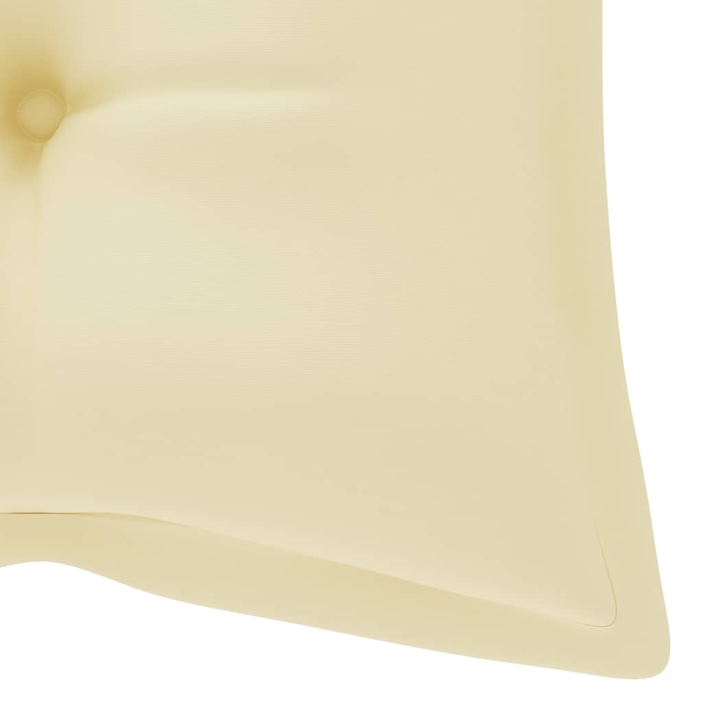 Dondolo con Cuscino Bianco 120 cm in Massello di Teak