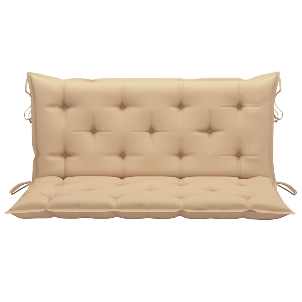 Dondolo con Cuscino Beige 120 cm in Massello di Teak