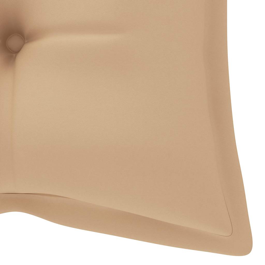 Dondolo con Cuscino Beige 120 cm in Massello di Teak