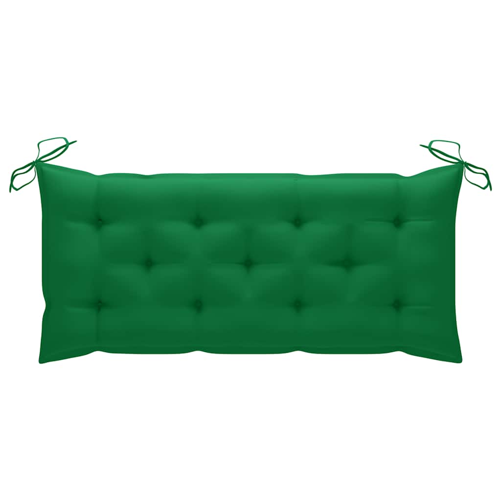 Dondolo con Cuscino Verde 120 cm in Massello di Teak