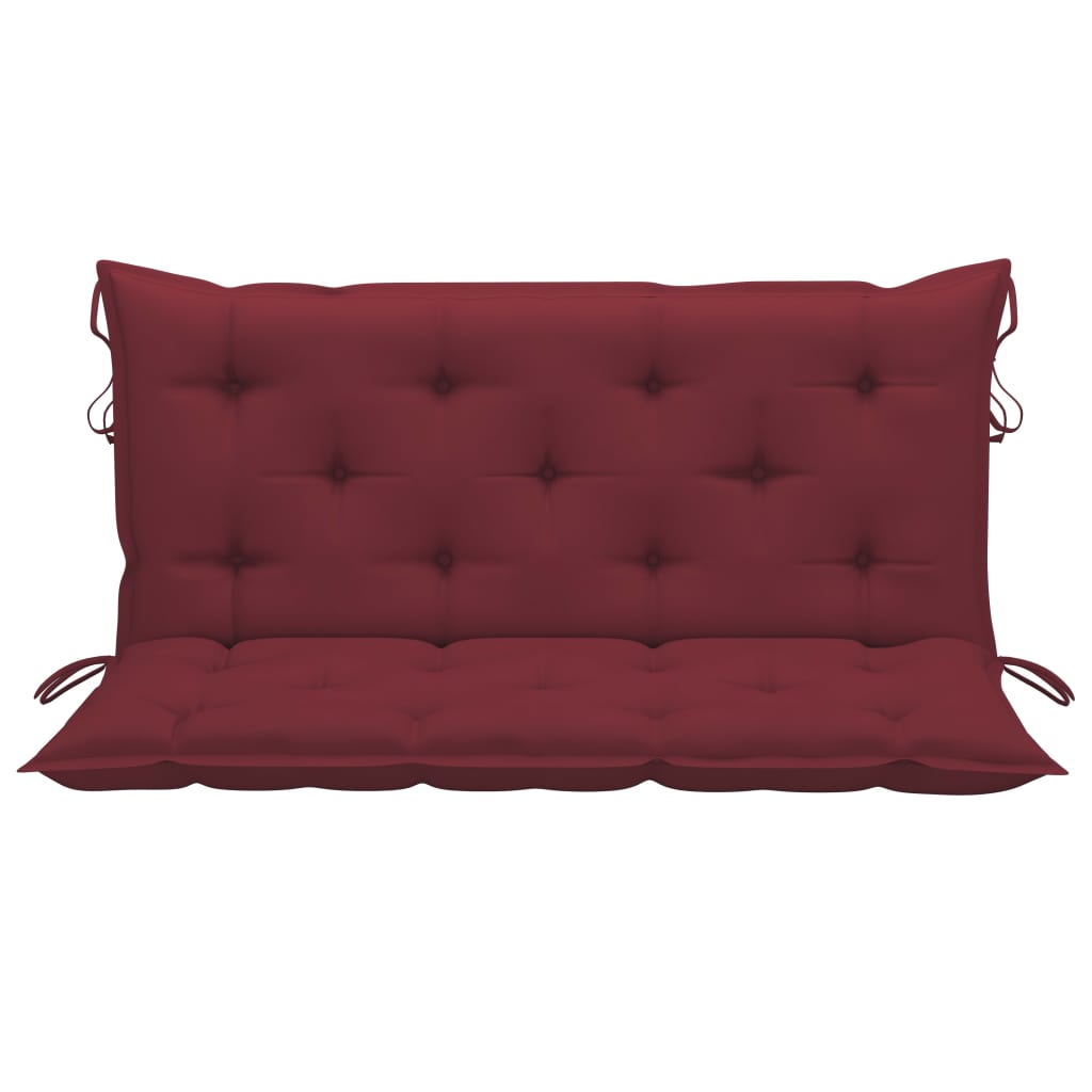 Dondolo con Cuscino Rosso Vino 120 cm Massello di Teak