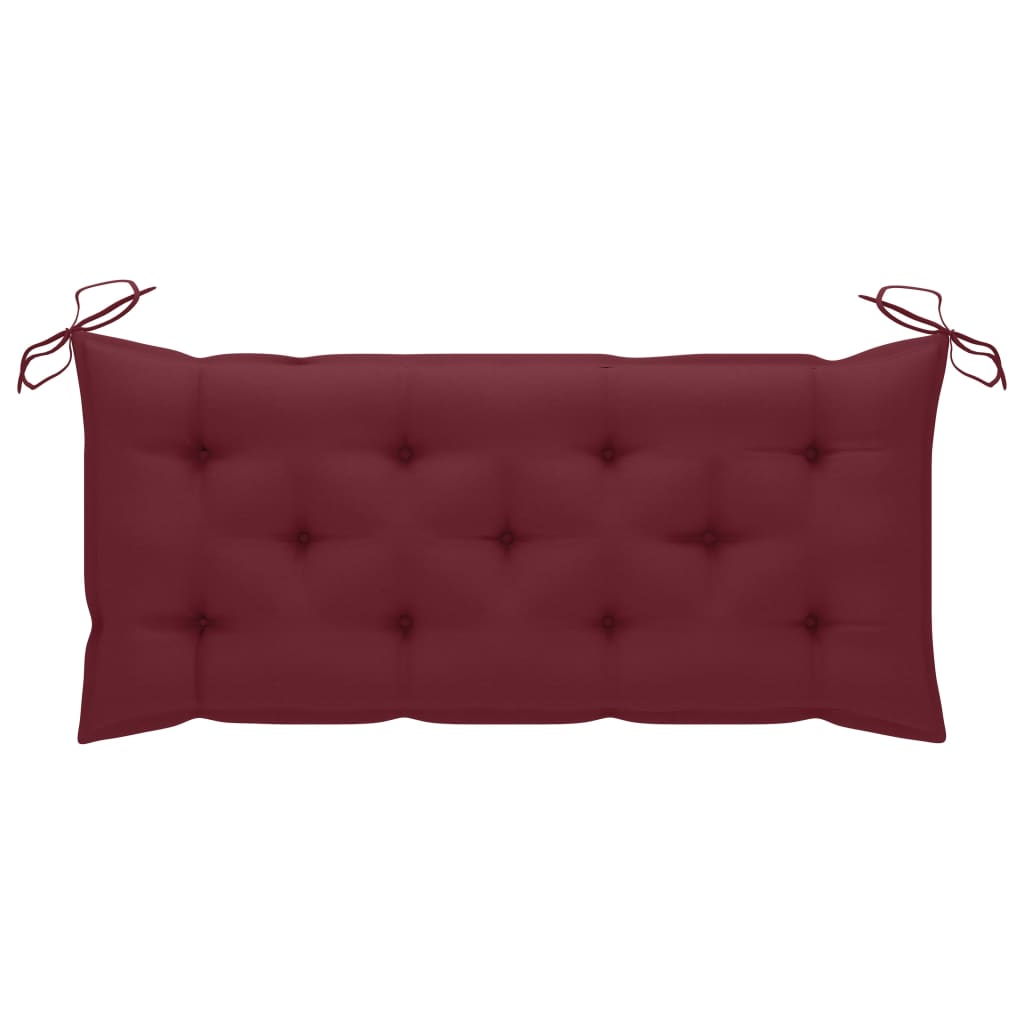 Dondolo con Cuscino Rosso Vino 120 cm Massello di Teak