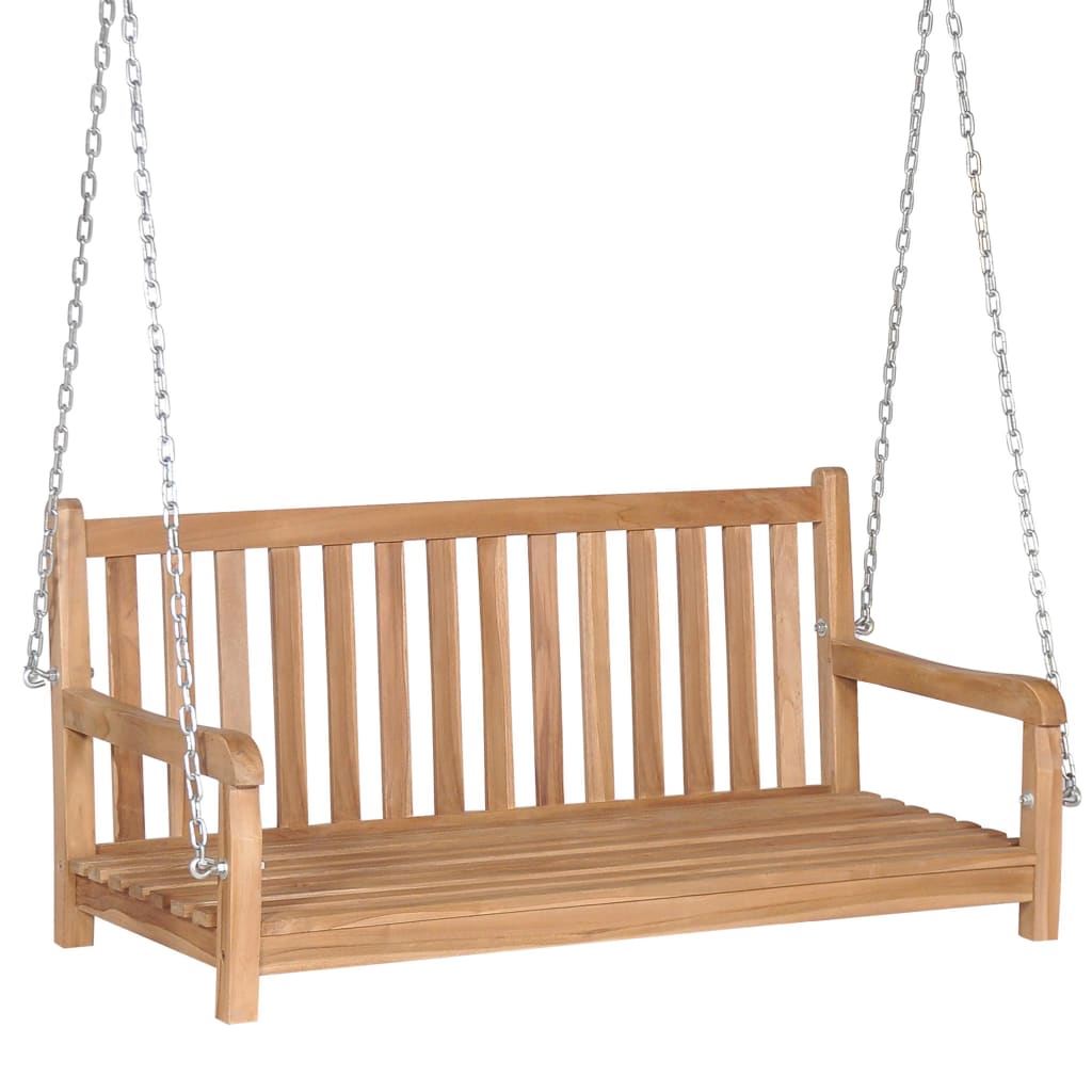 Dondolo con Cuscino Rosso Vino 120 cm Massello di Teak