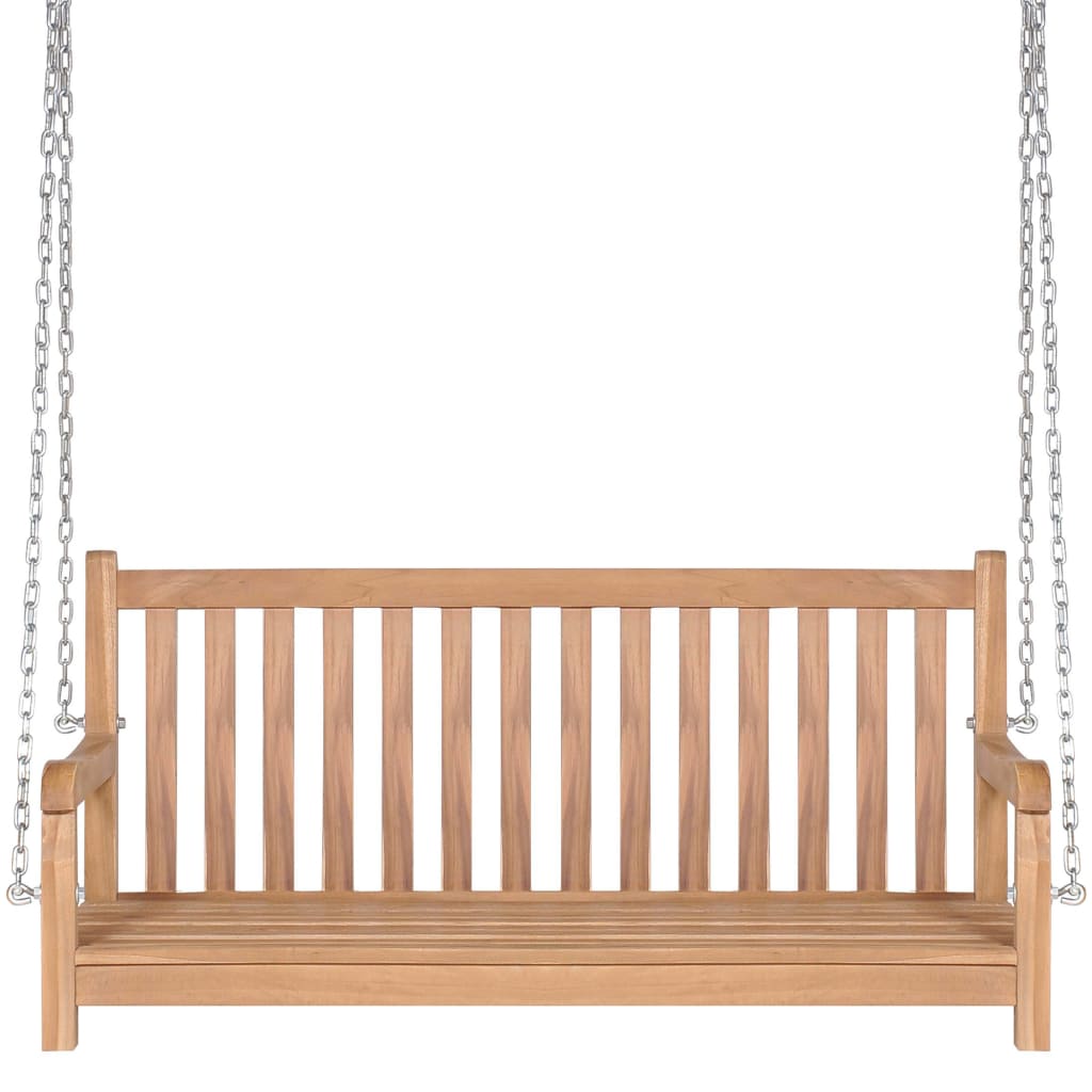 Dondolo con Cuscino Rosso Vino 120 cm Massello di Teak