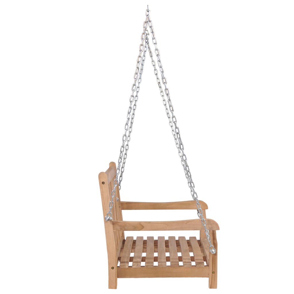 Dondolo con Cuscino Rosso Vino 120 cm Massello di Teak