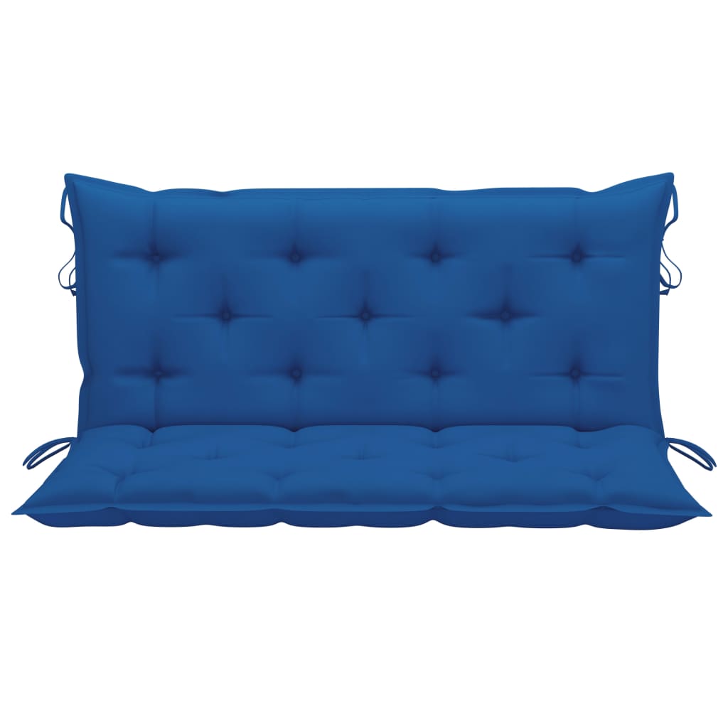 Dondolo con Cuscino Blu 120 cm Massello di Teak