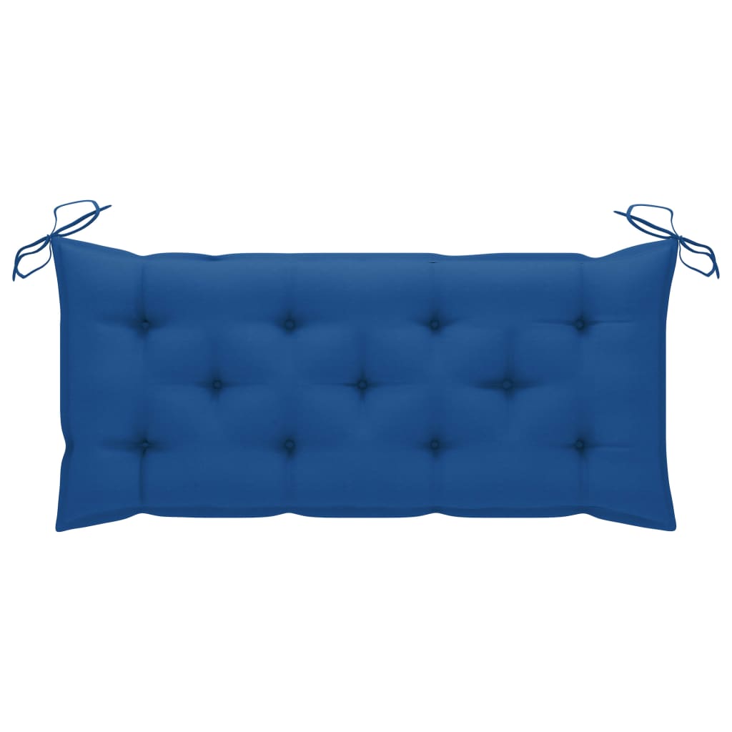 Dondolo con Cuscino Blu 120 cm Massello di Teak
