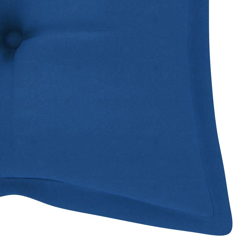 Dondolo con Cuscino Blu 120 cm Massello di Teak