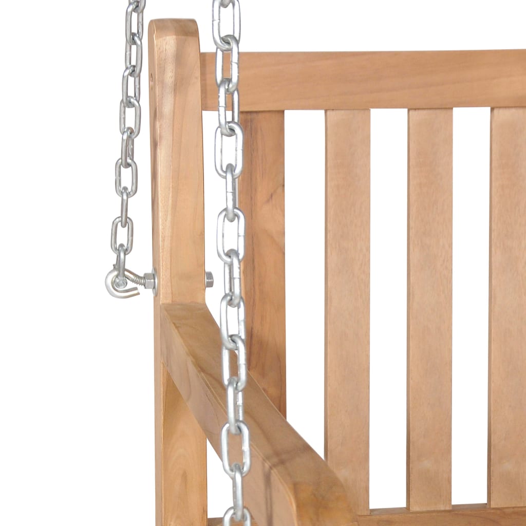 Dondolo con Cuscino Blu 120 cm Massello di Teak